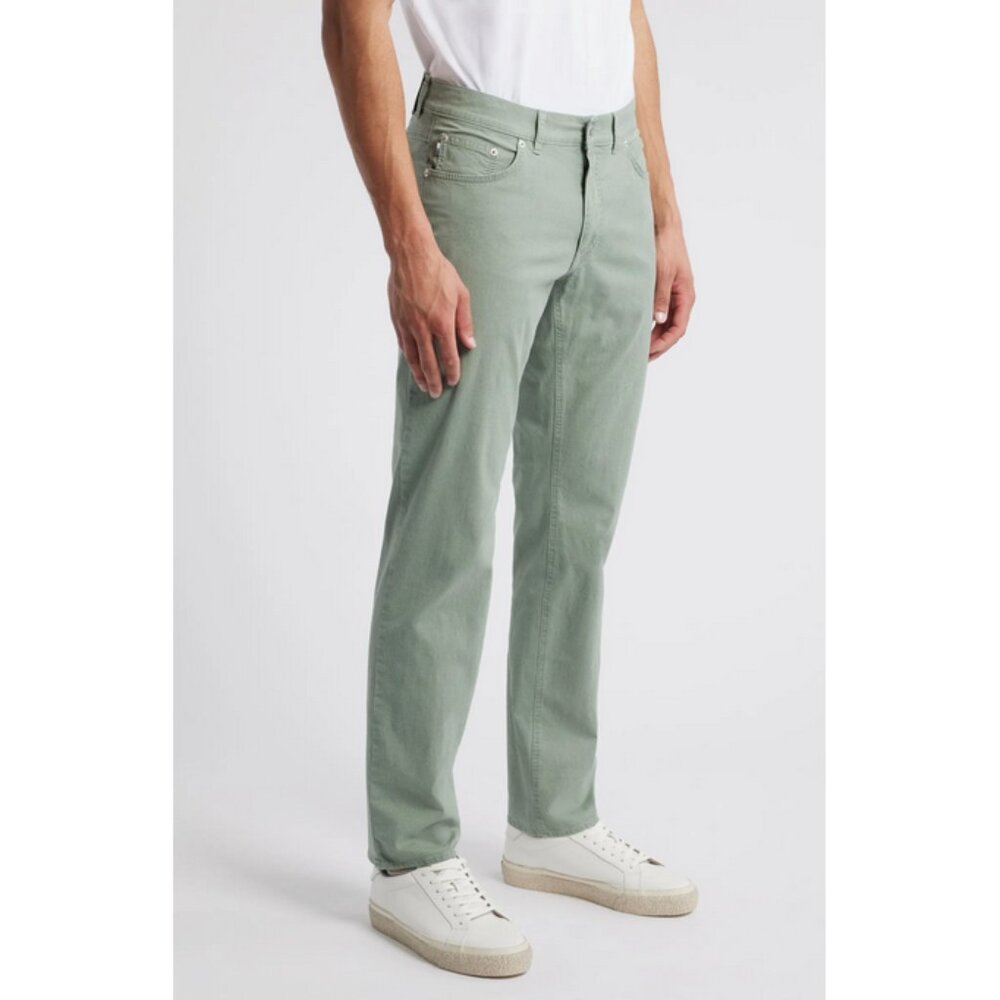 Brax Cooper Fusion Flex Microprint Regular Fit Straight Leg Pants in Thyme